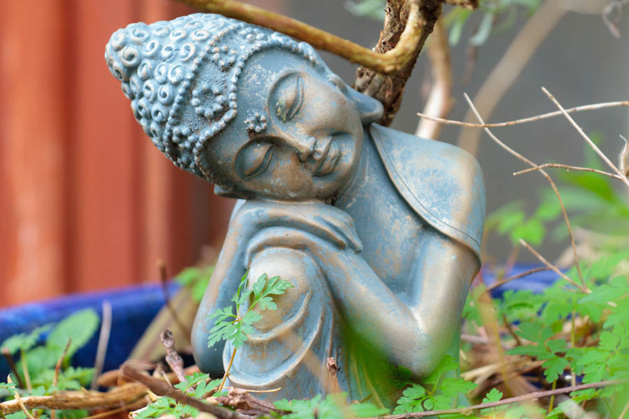 Hindu Statue im Garten der Sprachschule